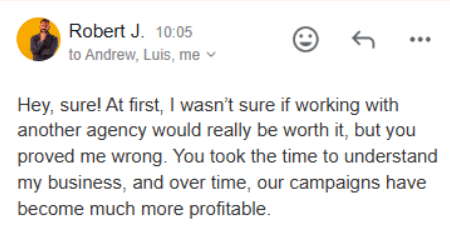 Testimonio de cliente 3